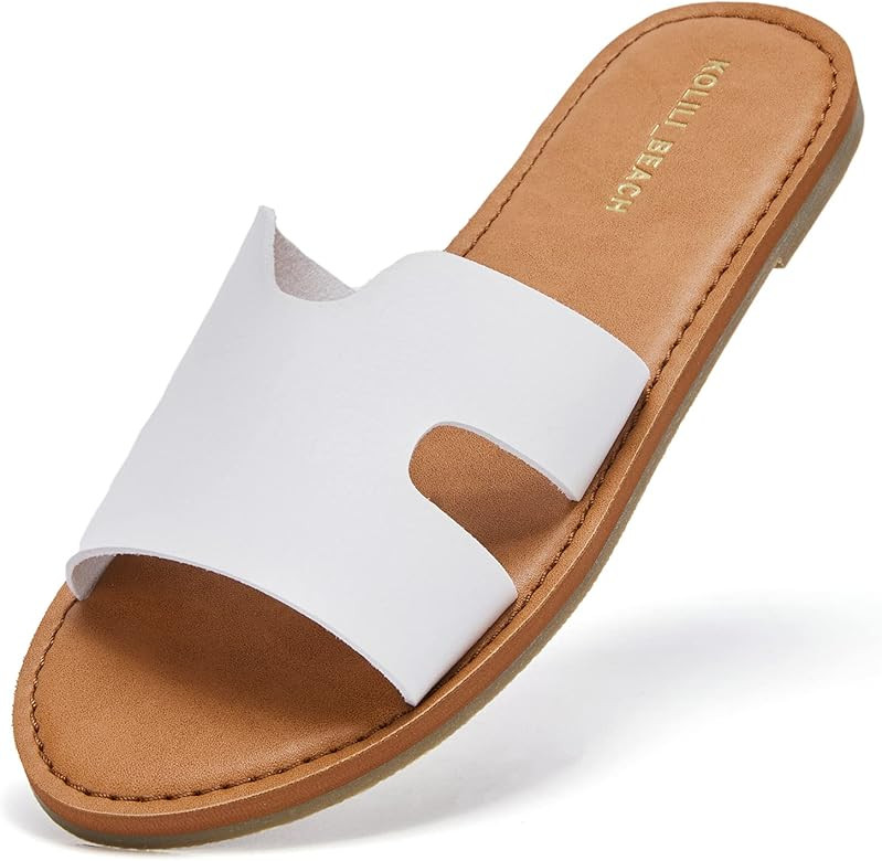 KOLILI Womens Flat Slide Sandals, Summer Fashion Sandals, Comfy Style | Warm-weather Favorite | Amazon (US)