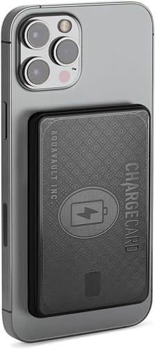 AquaVault Chargecard Magsafe Portable Charger 5000mAh 20W Fast Charge - Magnetic Power Bank, Ultra-Slim Battery Pack Compatible with iPhone 12-17 Series & Android(Matte Black) | Amazon (US)