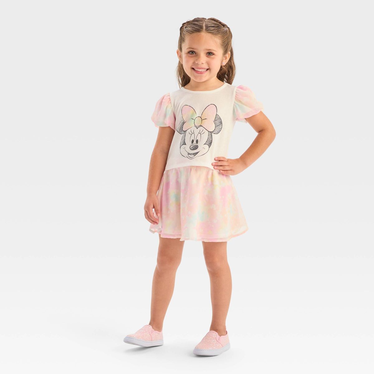 Toddler Girls' Minnie Mouse Top and Skirt Set - Pink | Target