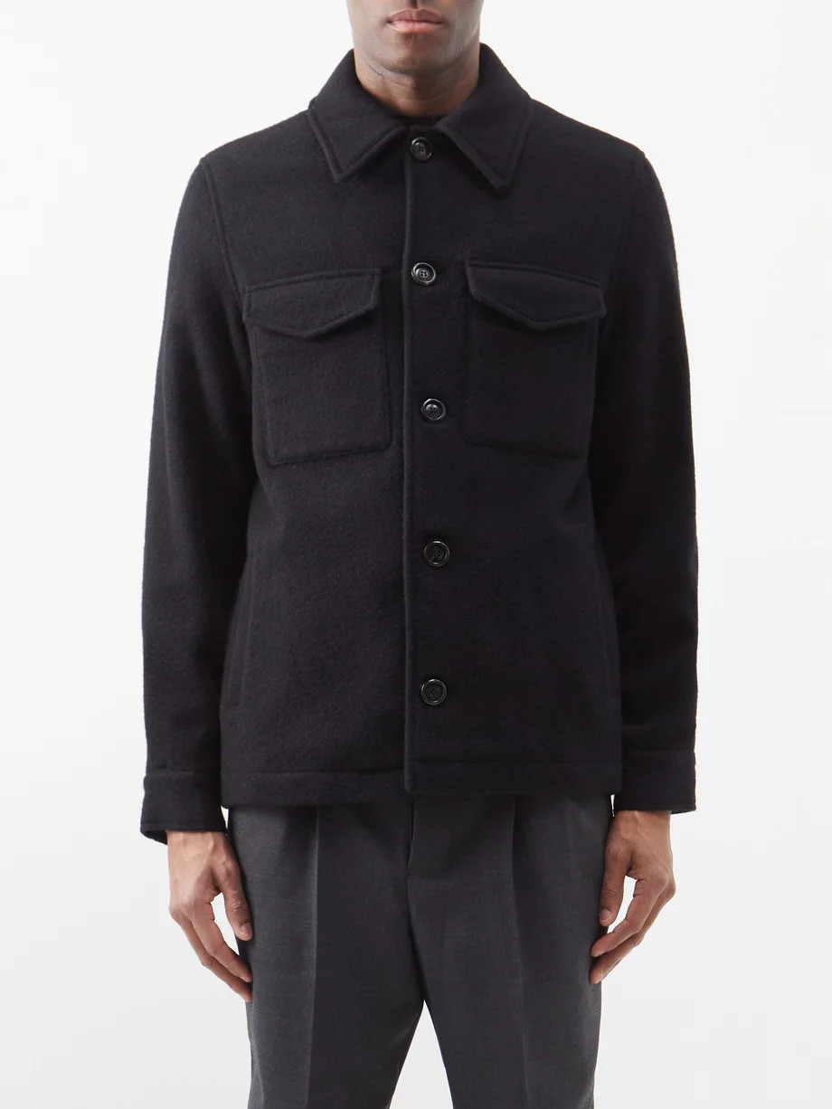 Flap-pocket wool-felt overshirt | AMI | Matches (UK)