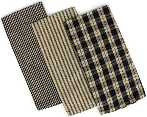 Rustic Covenant Woven Cotton Farmhouse Kitchen Tea Towels, 22 inches x 13 inches, Set of 3, Antique  | Amazon (US)