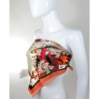 Silk Scarf Top Bandana, 26"" Kerchief Scarf, Gifts For Women, ""Versailles"", Festival Unique Gift H | Etsy (US)