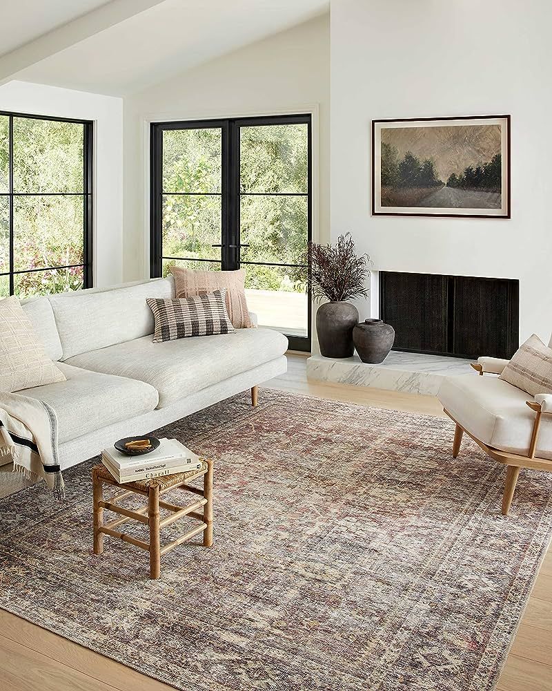 Amber Lewis x Loloi Georgie Collection GER-06 Bordeaux / Antique 7'6" x 9'6" Area Rug | Amazon (CA)