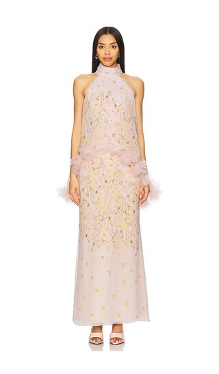 Tulsia Cape Maxi Dress in Pink Multi | Revolve Clothing (Global)