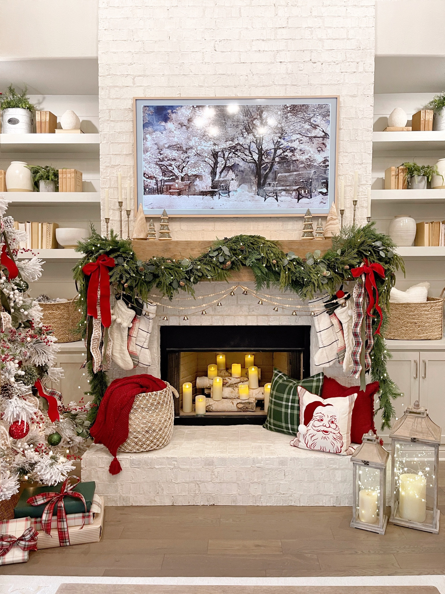 Christmas garland fireplace mantel 
My Texas House at Walmart 

#LTKGiftGuide #LTKHoliday #LTKhome