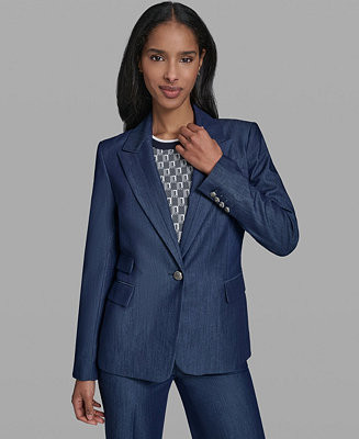 KARL LAGERFELD PARIS Women's One-Button Blazer - Macy's | Macy's
