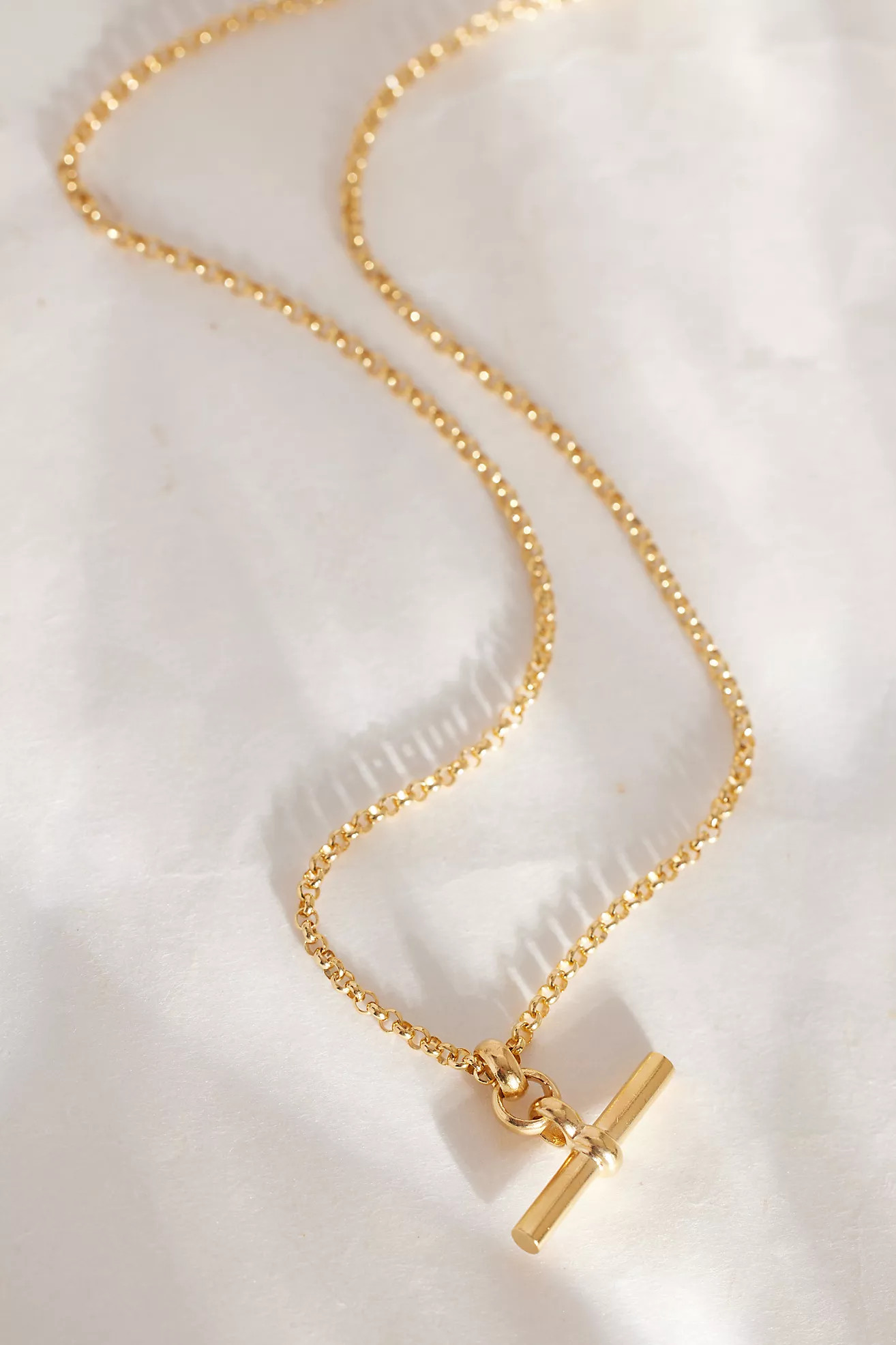 Tilly Sveaas Gold-Plated T-Bar Chain Necklace | Anthropologie (UK)