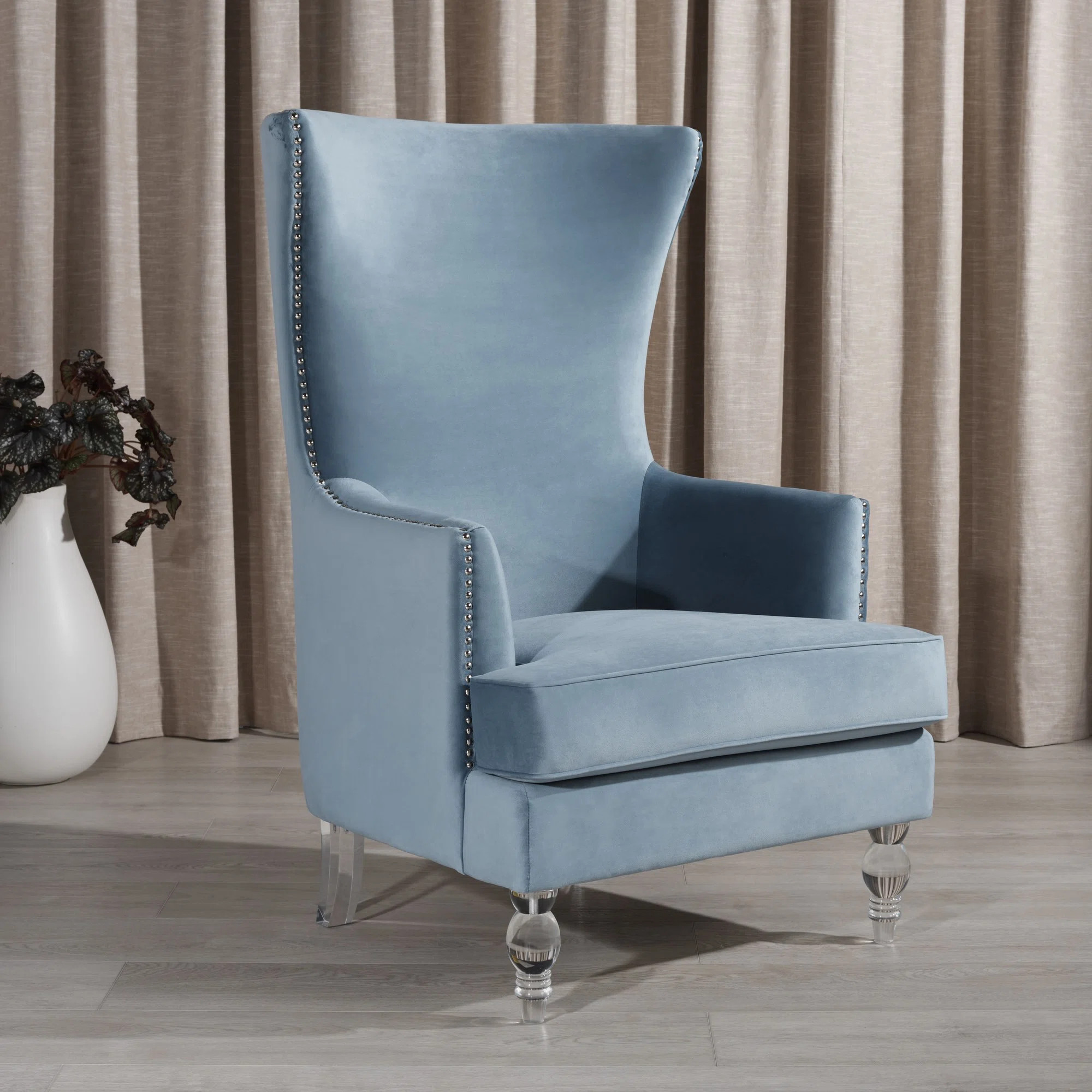 Bree 73.914Cm Wide Velvet Wingback Chair | Wayfair North America