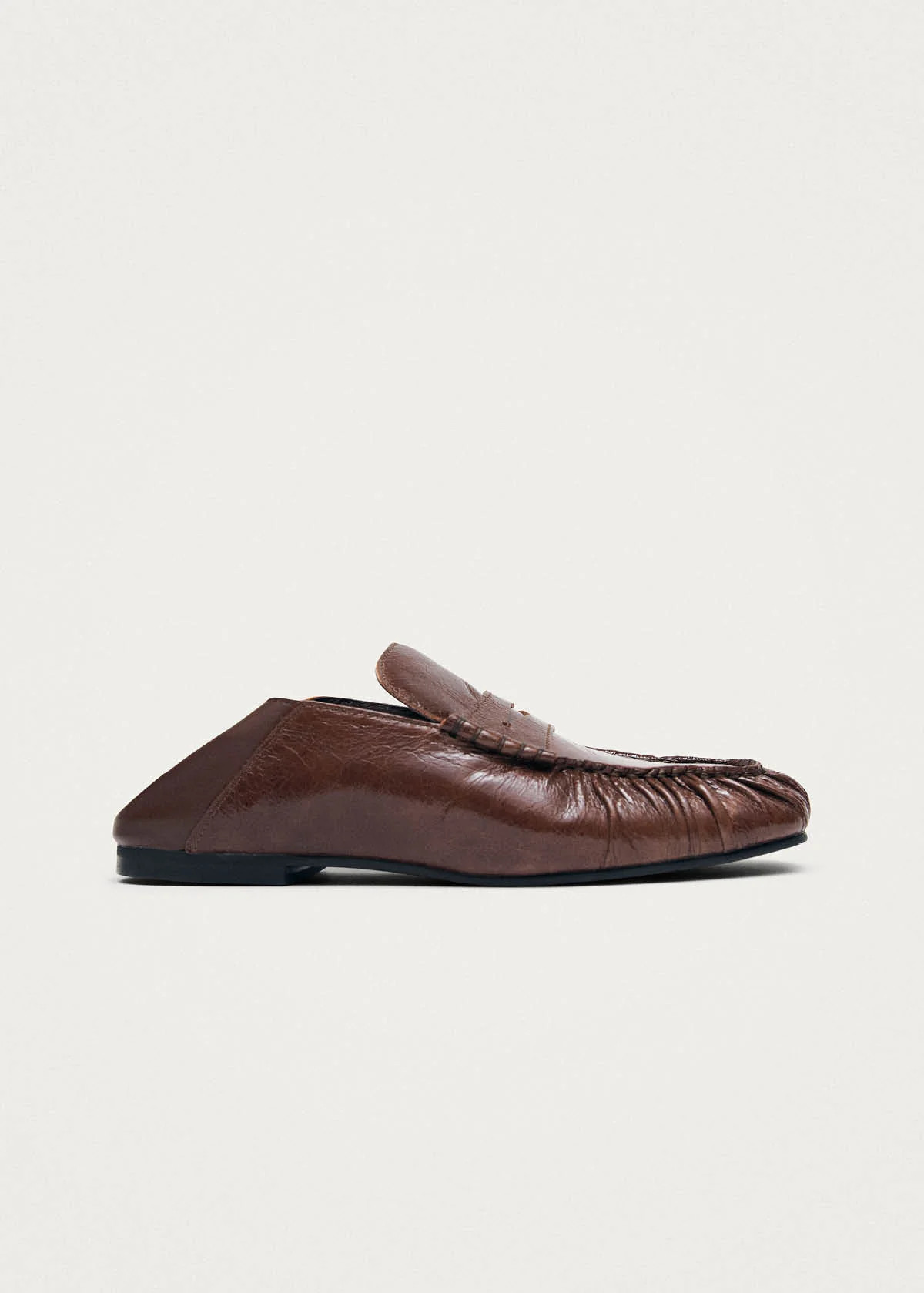 Aven Mule Patent Brown Leather Loafers | ALOHAS (Global)