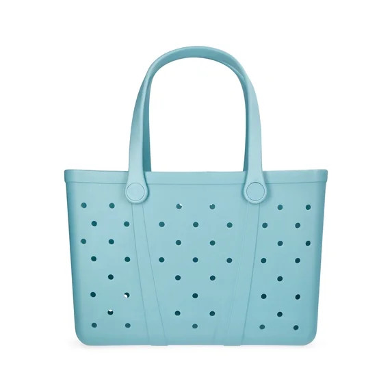 Time and Tru Women's Waterproof EVA Beach Tote Bag, Dark Teal | Walmart (US)