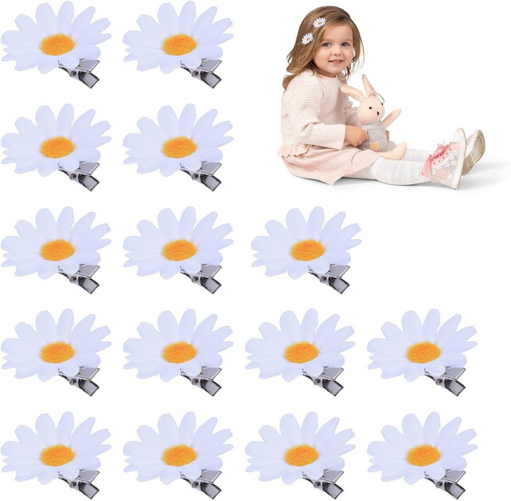 15 Pièces Pinces à Cheveux Marguerite, Accessoires Tresse Mignons, Petites Pinces à Cheveux Fl... | Amazon (FR)