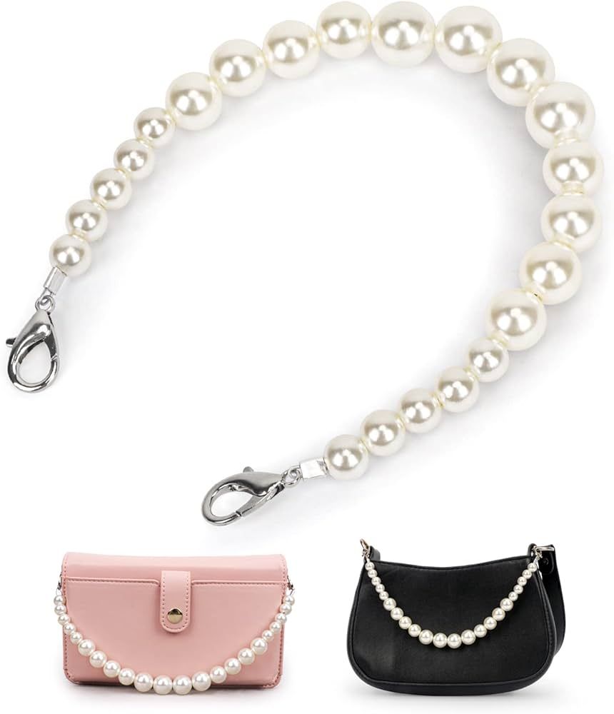 Classycoo Pearl Purse Chain, pearl purse strap Short Handle Replacement Bag Chain Strap Shoulder ... | Amazon (US)
