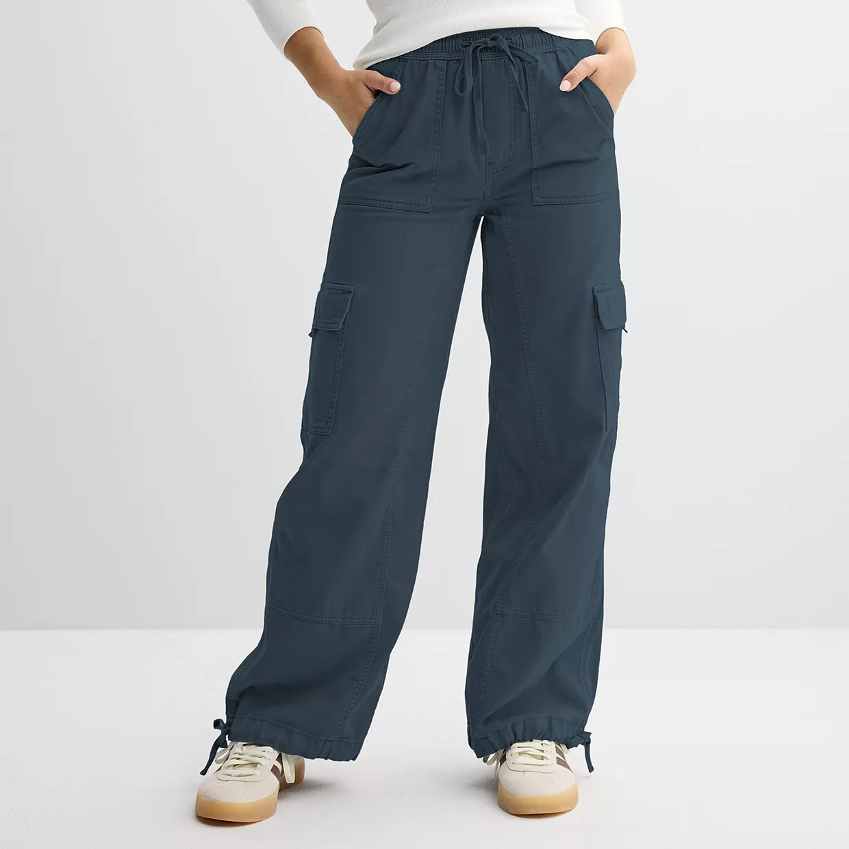Juniors' SO® High Rise Pull-On Cargo Baggy Pants | Kohl's