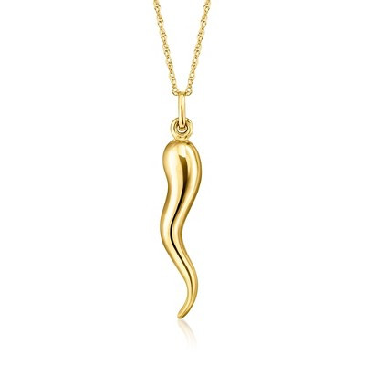 Ross-Simons 14kt Yellow Gold Italian Horn Pendant Necklace Size 20 | Target