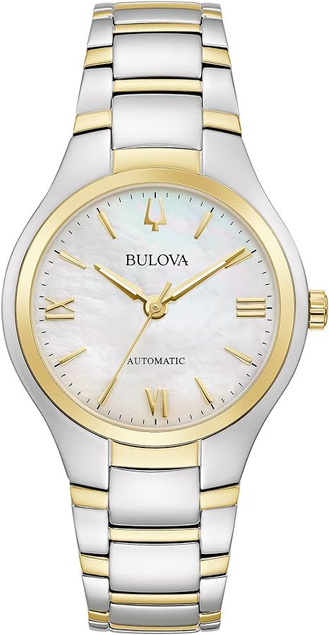 Bulova Ladies' Classic 3-Hand Automatic Stainless Steel Watch, Mother-of-Pearl Dial | Amazon (US)