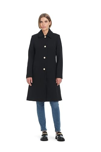 kate spade new york Women's Single Breasted Soft Wool Blend Mid-Length Walker Coat, Black | Amazon (US)