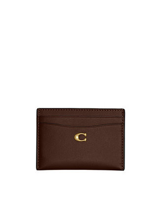 Coach Essential Polished Pebble Leather Card Case - Macy's | Macy's