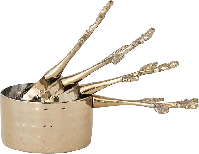 Creative Co-Op Stainless Steel and Aluminum Measuring Cups with Handles, Gold Finish | Amazon (US)