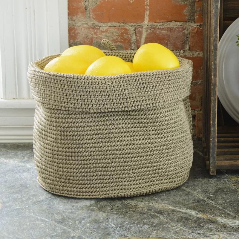 Modé Crochet Fabric Basket With Loop | Wayfair North America