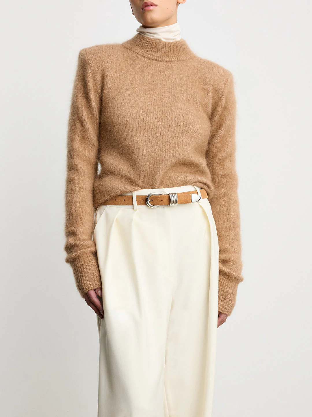 Hollyhock Suede Belt in Caramel and Silver | Mode Sportif