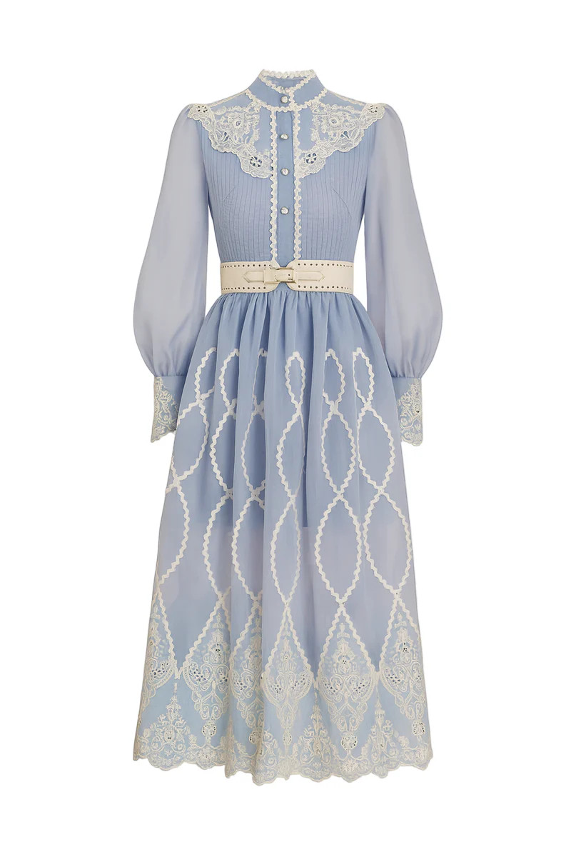 ANGELICA A-LINE HIGH NECK ORGANZA MIDI DRESS | ROSEE DE MARTIN | CULT MIA | CULT MIA UK LTD