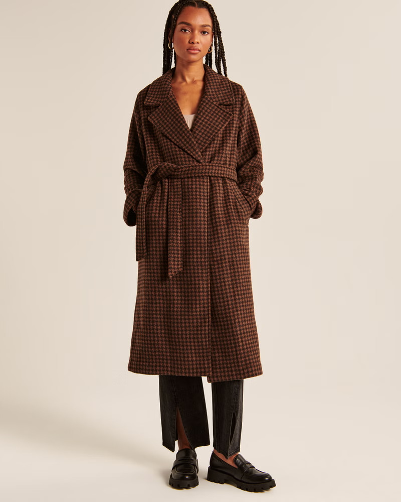 Women's Wool-Blend Belted Blanket Coat | Women's Coats & Jackets | Abercrombie.com | Abercrombie & Fitch (US)