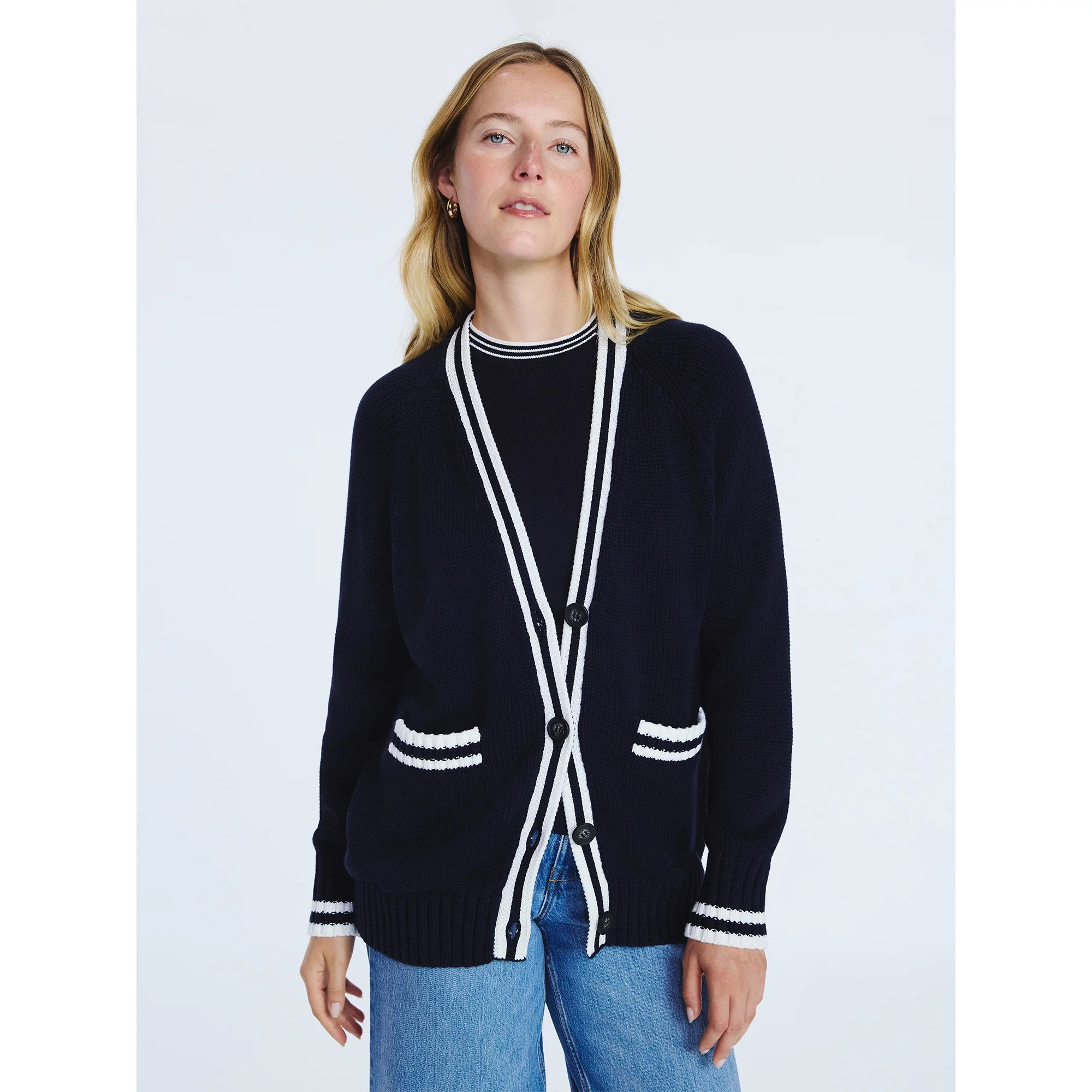 Free Assembly Women's and Women's Plus Cotton Grandpa Cardigan Sweater, Sizes XS-4X | Walmart (US)