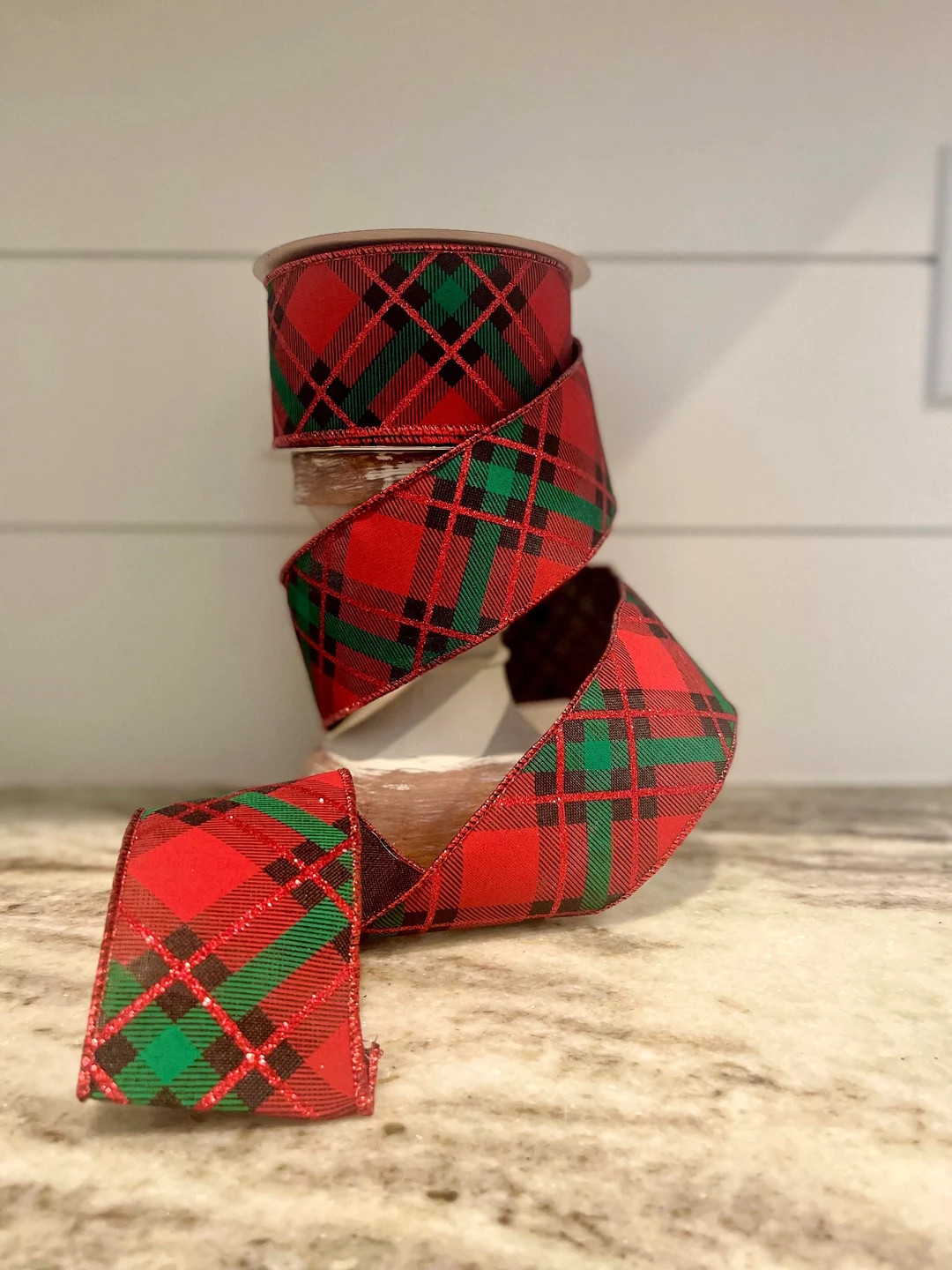 10 Yards Red Plaid Wired Ribbon, 2.5 Wide - Etsy | Etsy (US)