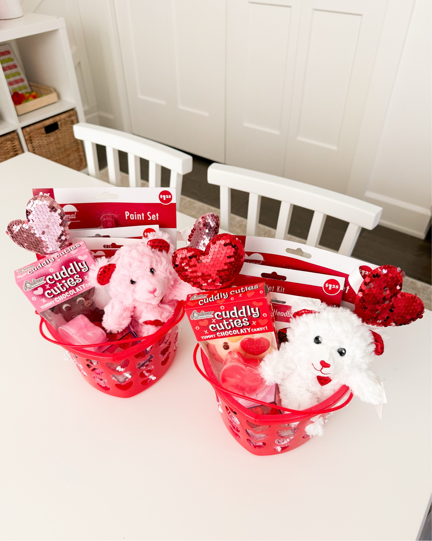 Valentines love gift baskets for my kids! 

Stuffed animals, heart headbopper eyeglasses, rose gummies, candy cube gummies, wooden unicorn cutouts for crafts, baskets, chocolate candy, dollar tree finds, love baskets 

#LTKMostLoved #LTKFindsUnder50 #LTKKids