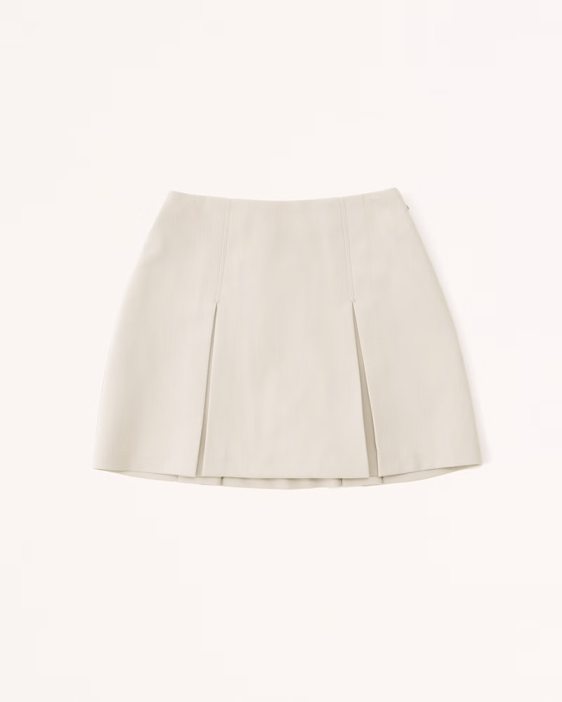 Pleated Menswear Mini Skort | Abercrombie & Fitch (US)