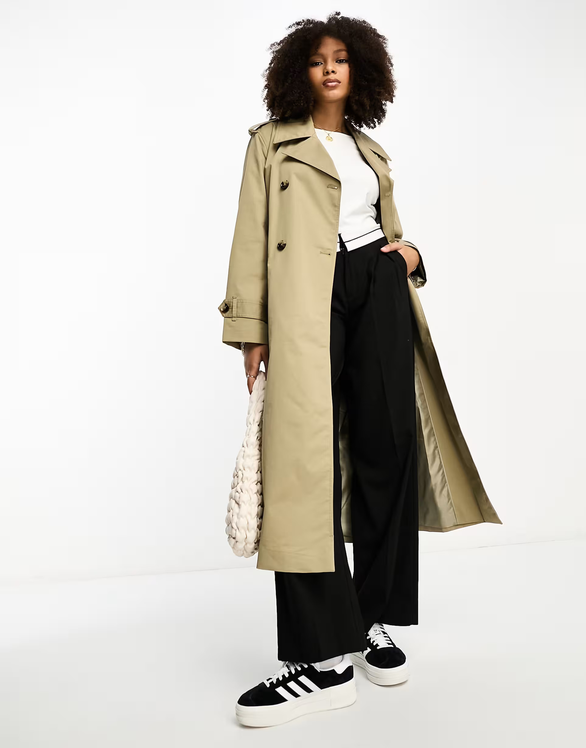 Mango oversized longline trench coat in beige | ASOS (Global)