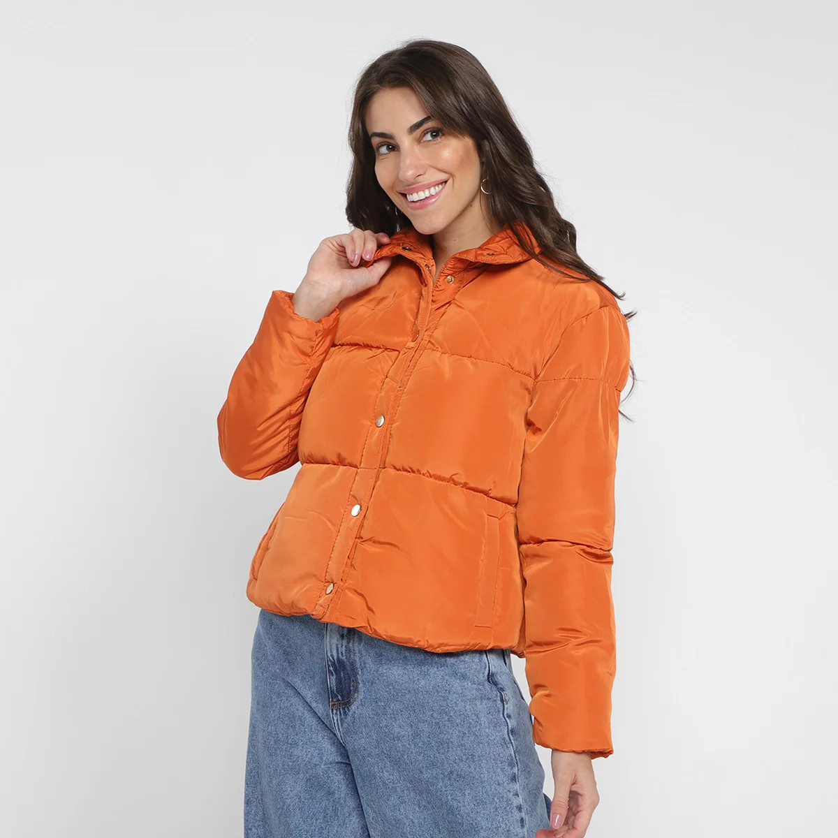 Jaqueta Puffer The Style Box Gola Alta Feminina - Lilás | Zattini (BR)