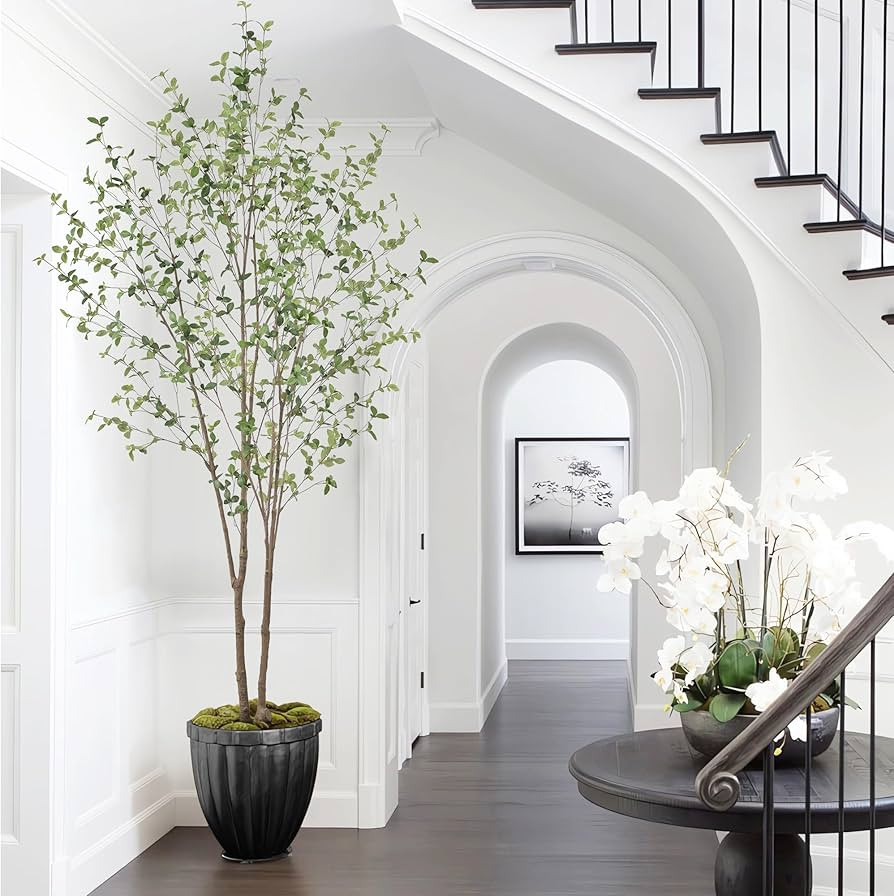 Faux Black Olive Tree 8ft Artificial Plant with Realistic Leaves and Natural Trunks,Fake Floor Po... | Amazon (US)