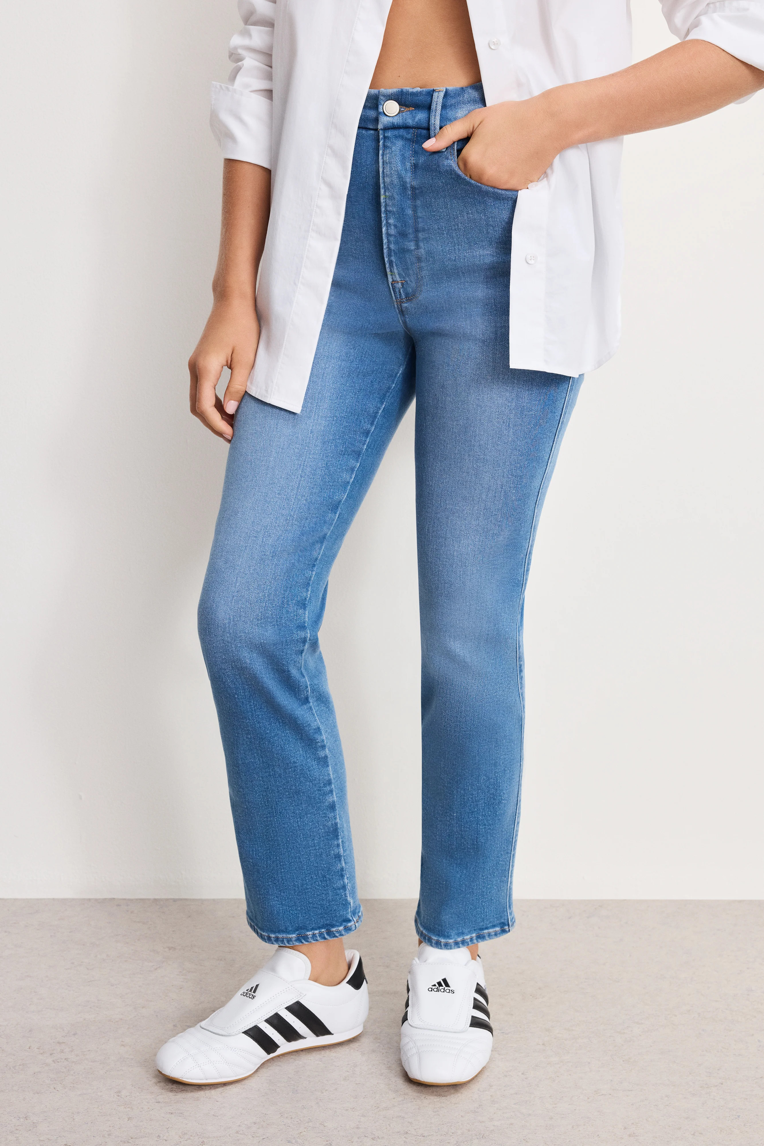 GOOD CURVE STRAIGHT COMPRESSION JEANS | INDIGO268 - GOOD AMERICAN | Good American