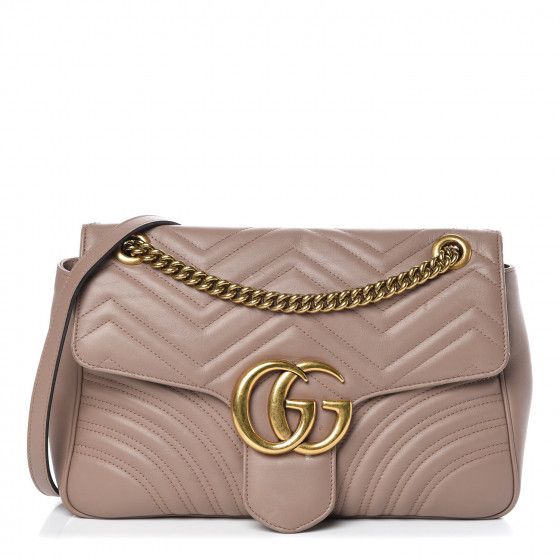 GUCCI Calfskin Matelasse Medium GG Marmont Shoulder Bag Porcelain Rose | Fashionphile