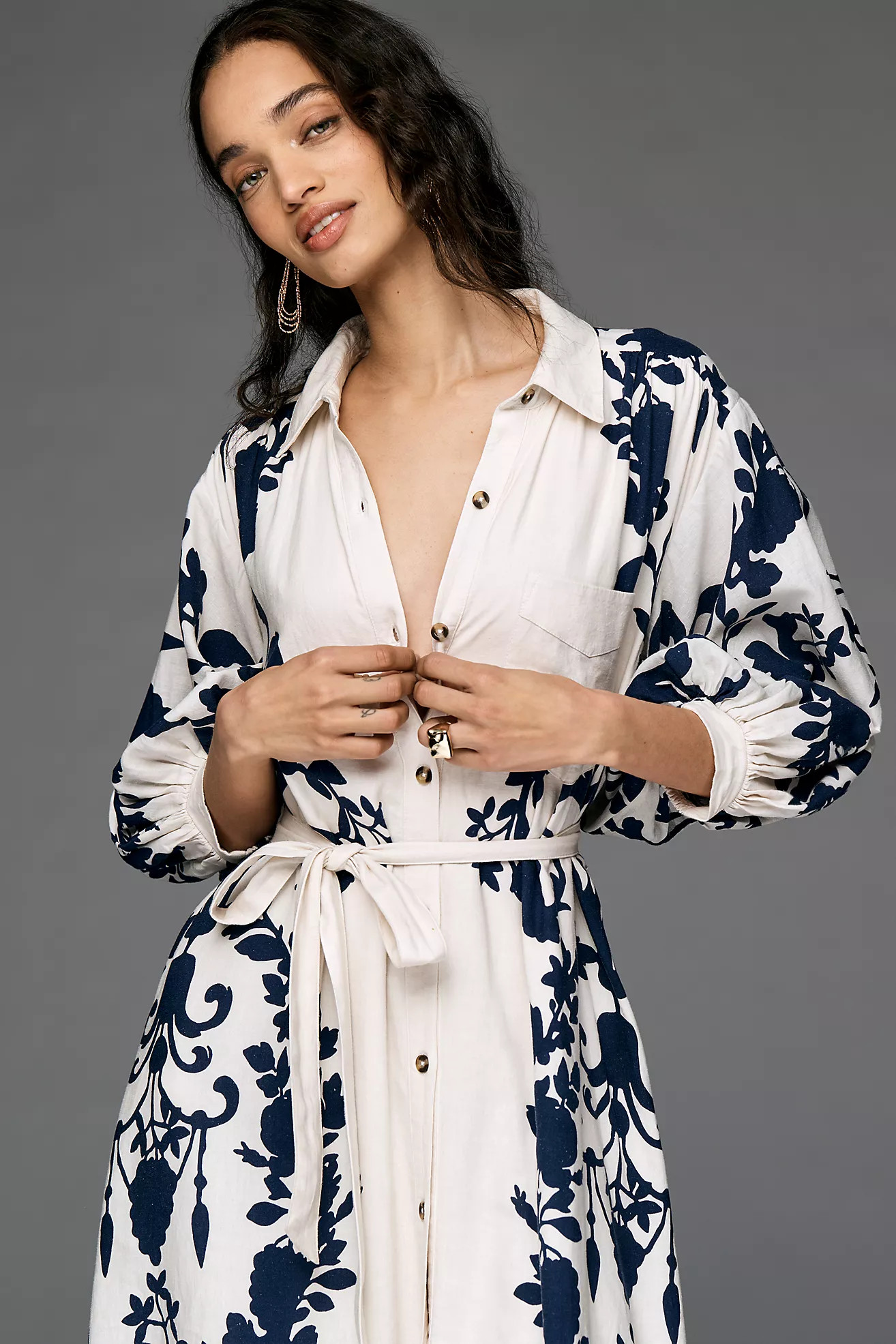 The Mona Linen Shirt Dress by Maeve | Anthropologie (US)