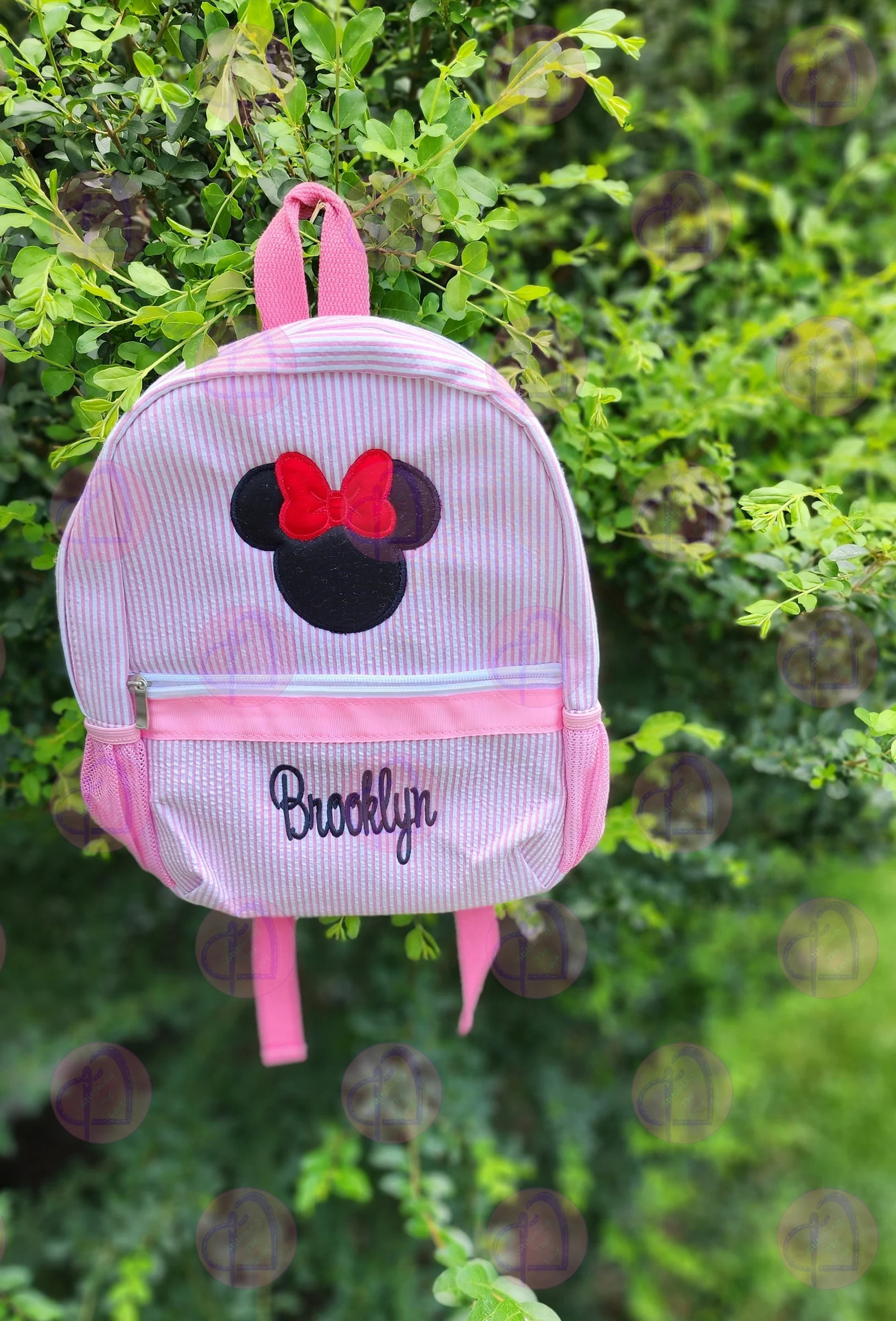 Toddler Seersucker Backpackmickey Mouse Backpackred Seersucker Backpackminnie Mouse Backpackperso... | Etsy (US)