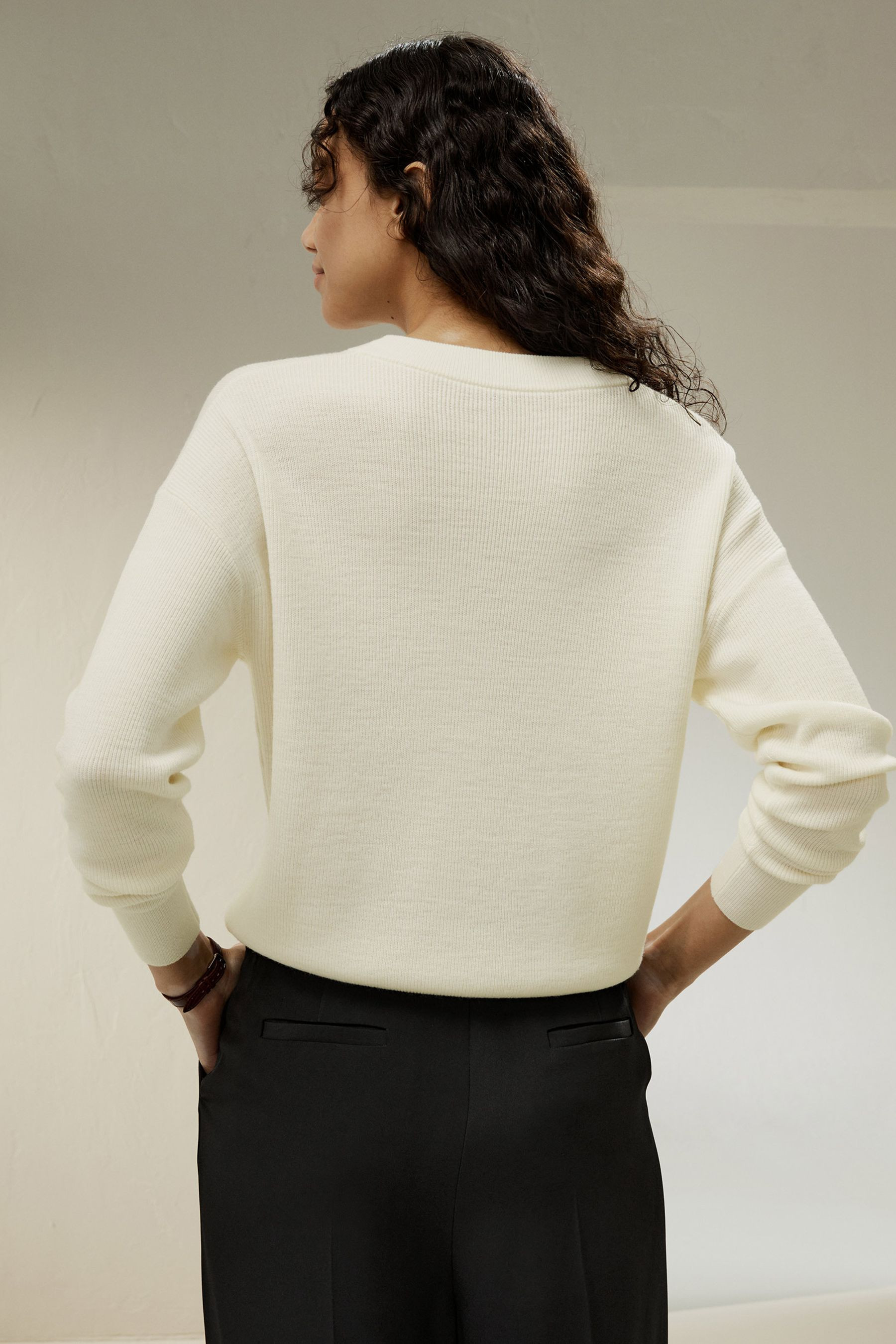 Ultra-fine Merino Wool Crewneck Sweater | LILYSILK