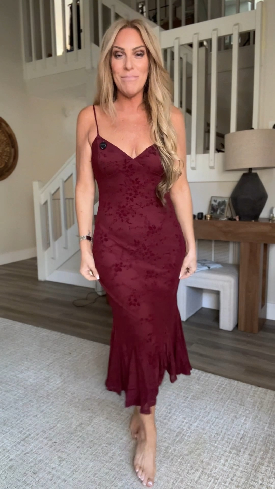 This mermaid-style dress is the definition of spring date-night perfection. The silhouette is so flattering with just the right amount of drama, while still feeling soft, romantic, and feminine. It’s sexy without trying too hard, delicate in all the right ways, and moves beautifully when you walk. And let’s talk about this burgundy color—it’s absolutely stunning and looks incredible against every skin tone. Whether it’s a date night, wedding guest moment, or special evening out, this is one of those dresses that makes you feel confident, elegant, and unforgettable.

#LTKMidsize #LTKOver40 #LTKFindsUnder100