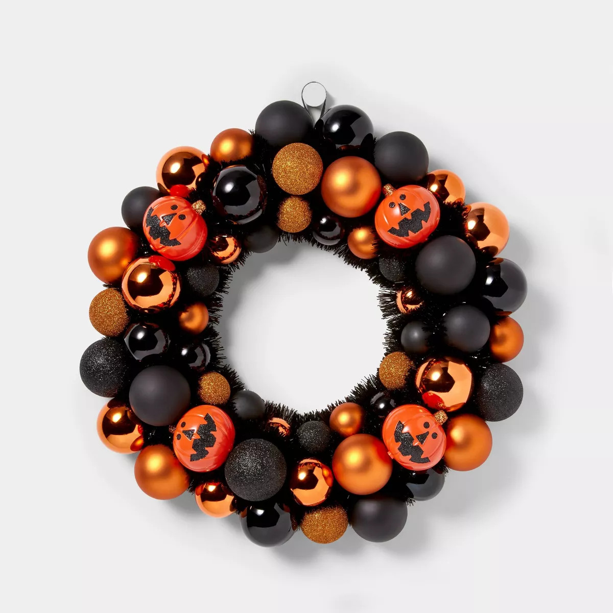 Festival of Frights Pumpkin Orange and Black Shatterproof Halloween Wreath - Hyde & EEK! Boutique... | Target