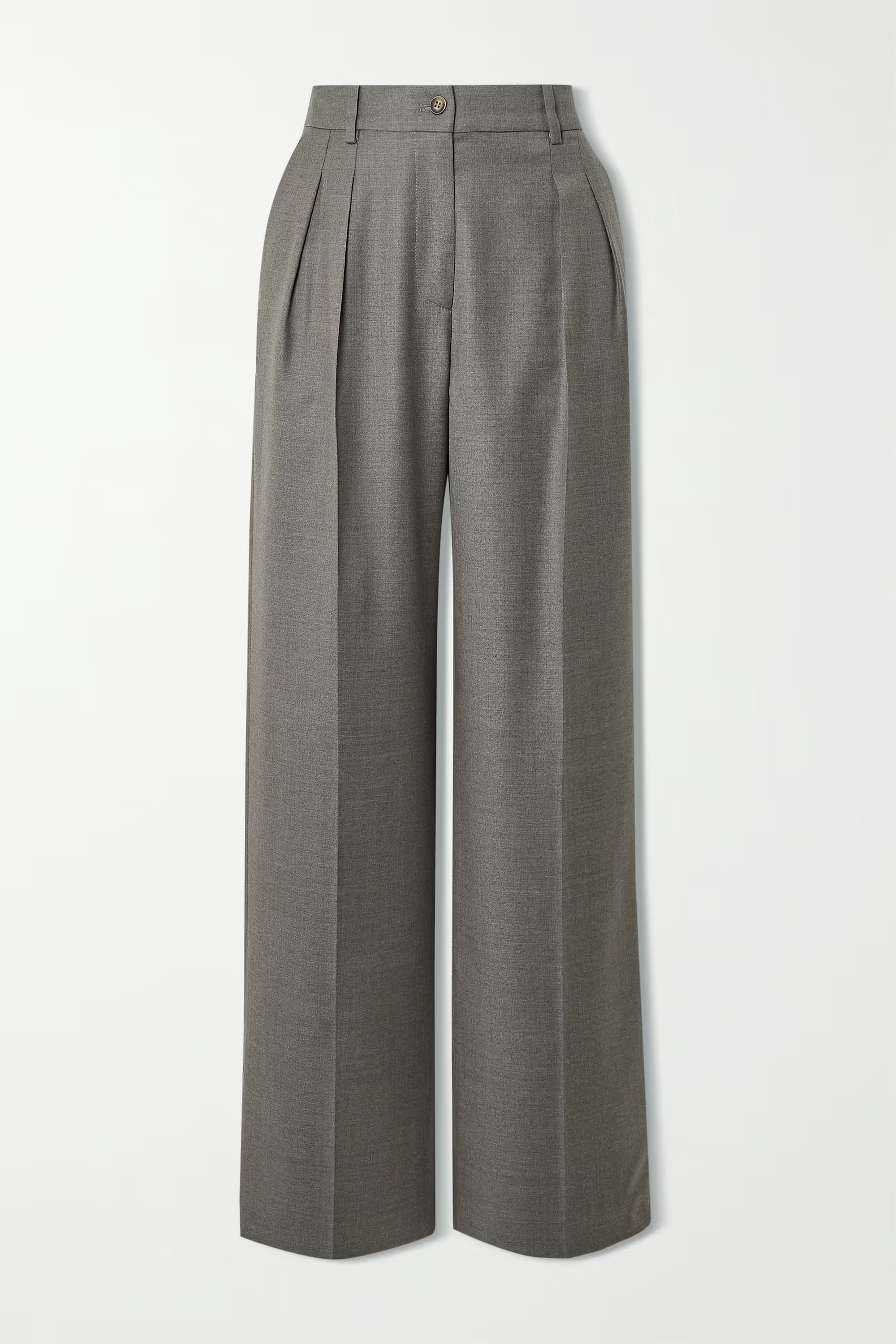 Gray Sbiru pleated wool wide-leg pants | LOULOU STUDIO | NET-A-PORTER | NET-A-PORTER (US)