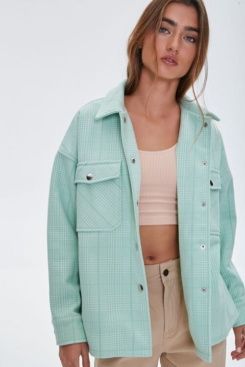 Plaid Button-Up Shacket | Forever 21 (US)
