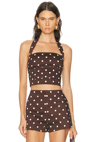L'Academie Polina Top in Brown | FWRD 