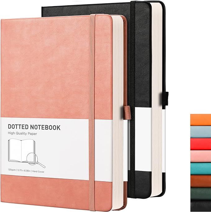 Amazon.com : RETTACY Dotted Bullet Grid Journal 2 Pack - Dot Grid Hard Cover Notebook with 320 Pa... | Amazon (US)