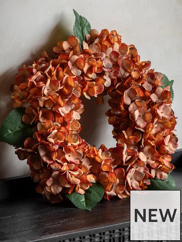 Gallery Direct Rust Hydrangea Wreath | Very (UK)
