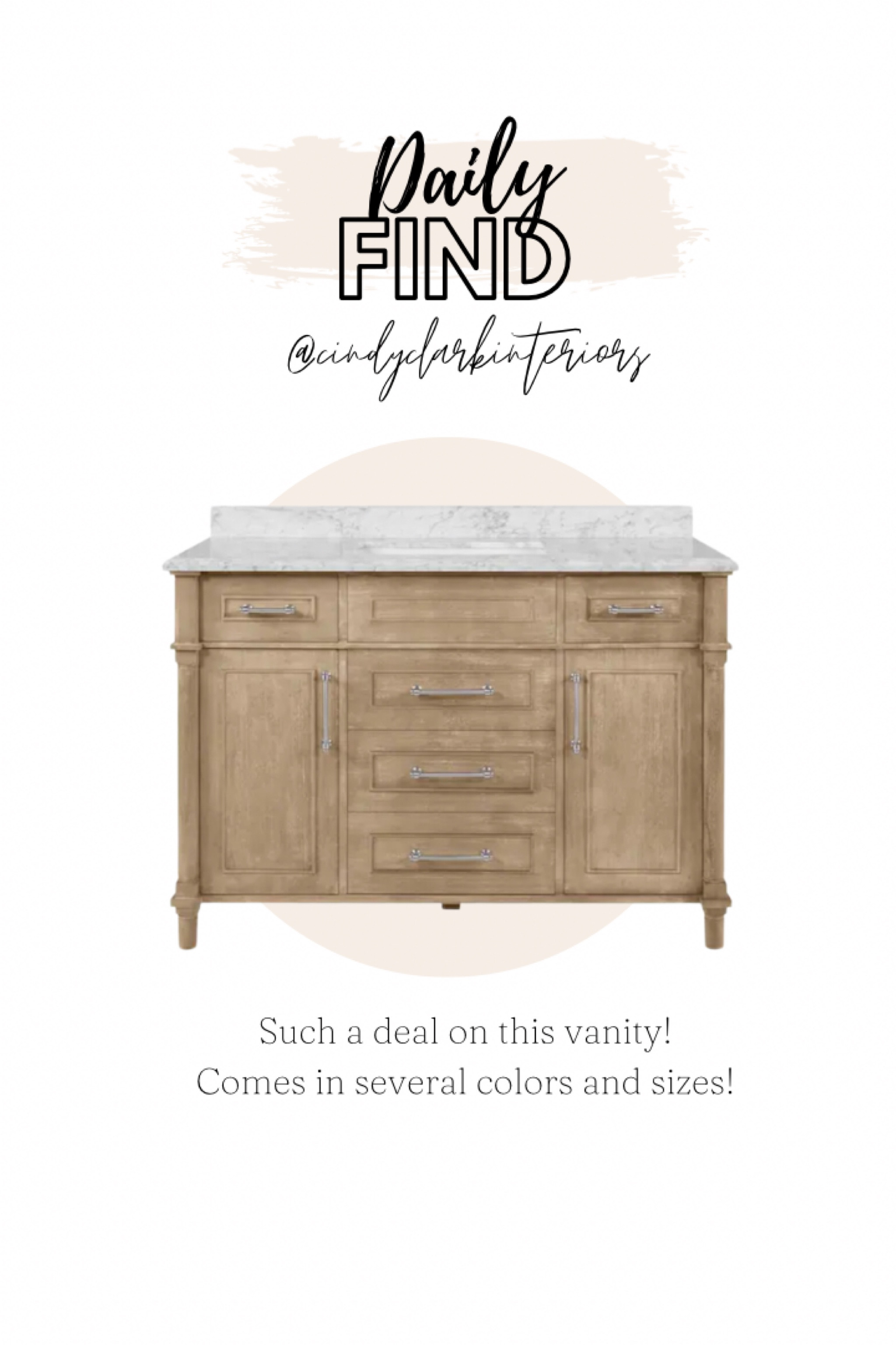 Loving this vanity! The color and price are so good!! 

Home Depot, vanity, bathroom, wood, marble
