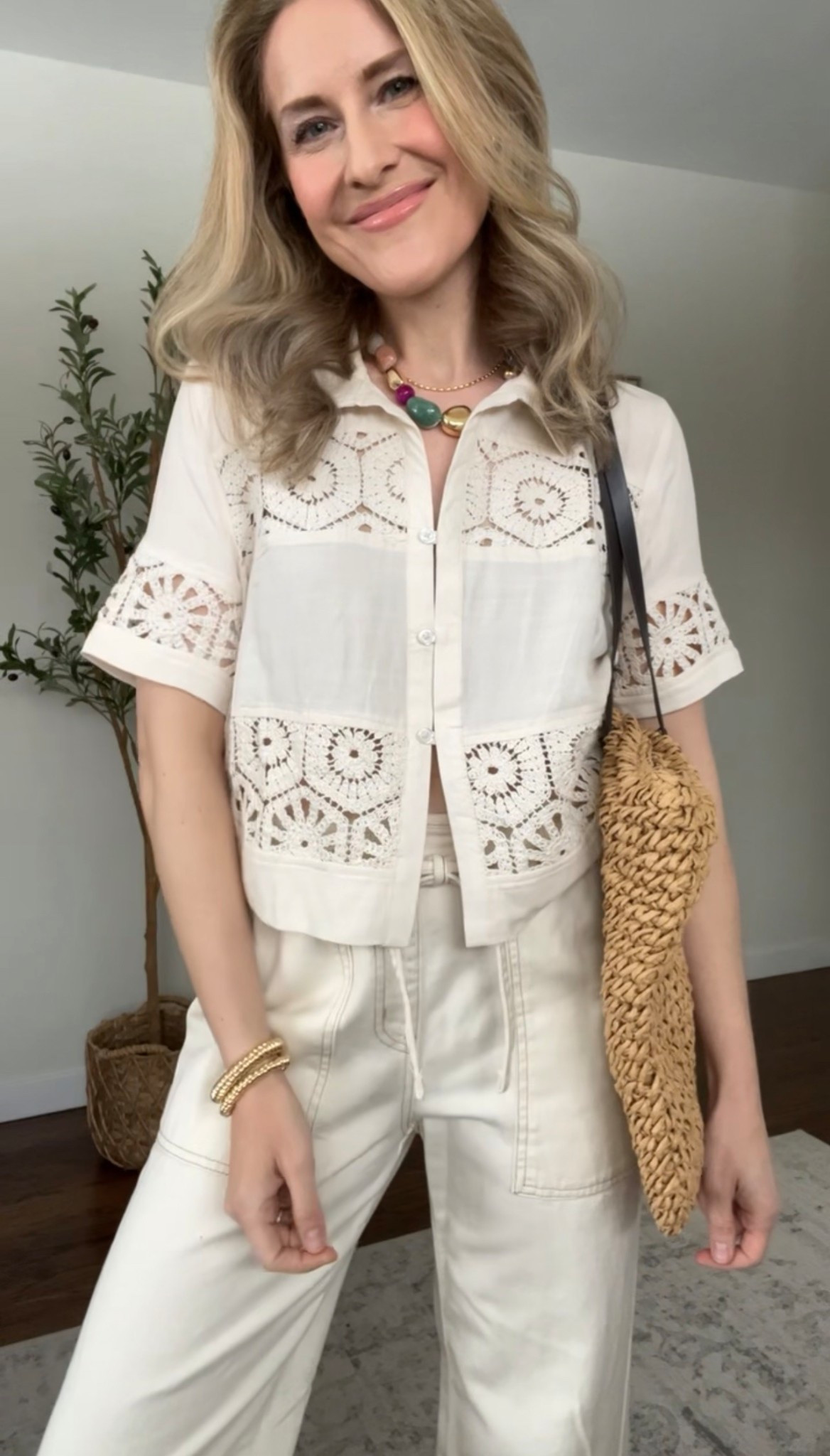 Walmart crochet swim coverup top that I’ll be wearing as a summer top! I sized up one to a medium. Also comes in brown. #walmartfashion spring break outfit 