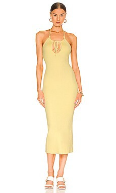 LPA Vahn Knit Midi Dress in Light Baby Yellow from Revolve.com | Revolve Clothing (Global)