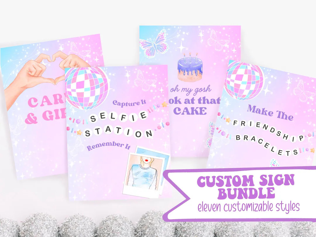 Birthday Era Sign Bundle - Friendship Bracelet Printable Signs - Printable Sign Bundle - in My Bi... | Etsy (US)