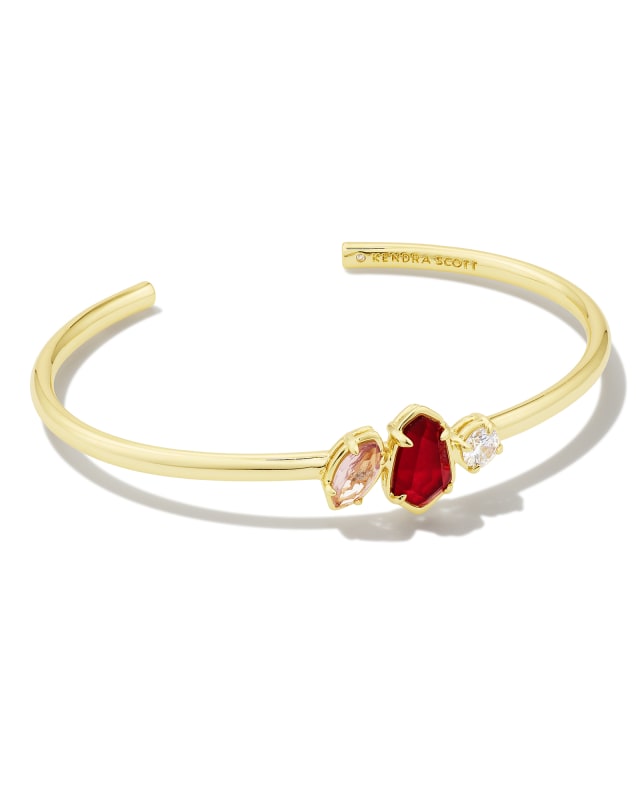 Alexandria Gold Cuff Bracelet in Cranberry Mix | Kendra Scott | Kendra Scott